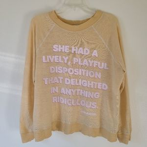 WILDFOX Jane Austen Yellow Sweater RARE